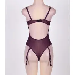 LOVE AND VIBES Guêpière Sexy Violette à Dentelle Noire -Sextoys boutique guepiere sexy violette a dentelle noire 11