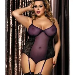 LOVE AND VIBES Guêpière Sexy Violette à Dentelle Noire -Sextoys boutique guepiere sexy violette a dentelle noire 6