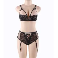 LOVE AND VIBES Lingerie Sexy à Noeud Et Jarretelles -Sextoys boutique lingerie sexy a noeud et jarretelles 11