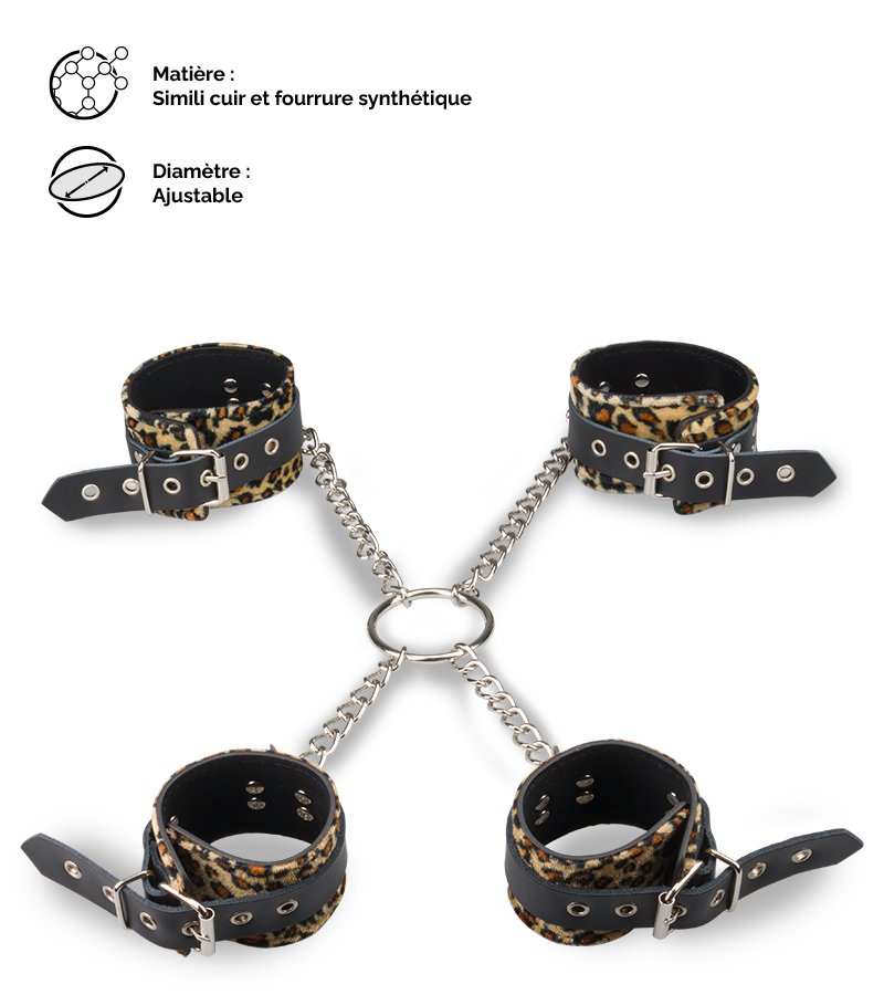 LOVE AND VIBES Menottes En Croix Chevilles Poignets 2 LOVE AND VIBES Menottes En Croix Chevilles Poignets – Image 2