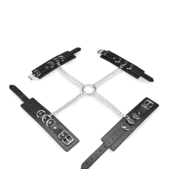 LOVE AND VIBES Menottes En Croix Chevilles Poignets Cuir -Sextoys boutique menottes en croix chevilles poignets cuir 7