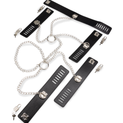 LOVE AND VIBES Menottes En Croix Et Collier Soumission -Sextoys boutique menottes en croix et collier soumission 5