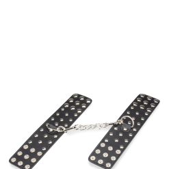LOVE AND VIBES Menottes Poignets Cuir Noir Rivets -Sextoys boutique menottes poignets cuir noir rivets 6