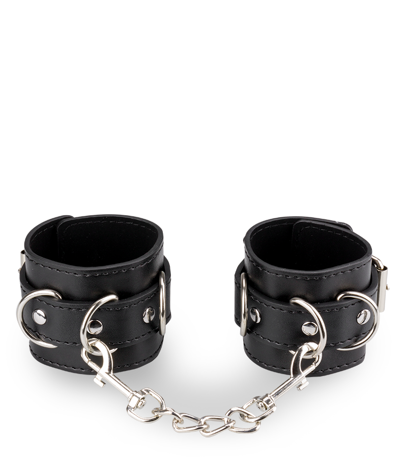 LOVE AND VIBES Menottes Poignets Similicuir 3 Anneaux 2 LOVE AND VIBES Menottes Poignets Similicuir 3 Anneaux – Image 2