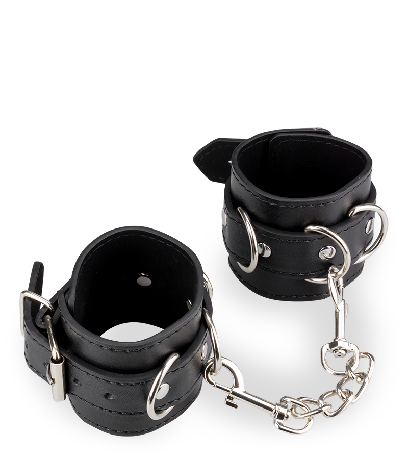 LOVE AND VIBES Menottes Poignets Similicuir 3 Anneaux 3 LOVE AND VIBES Menottes Poignets Similicuir 3 Anneaux – Image 3