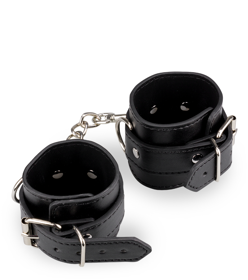 LOVE AND VIBES Menottes Poignets Similicuir 3 Anneaux 4 LOVE AND VIBES Menottes Poignets Similicuir 3 Anneaux – Image 4