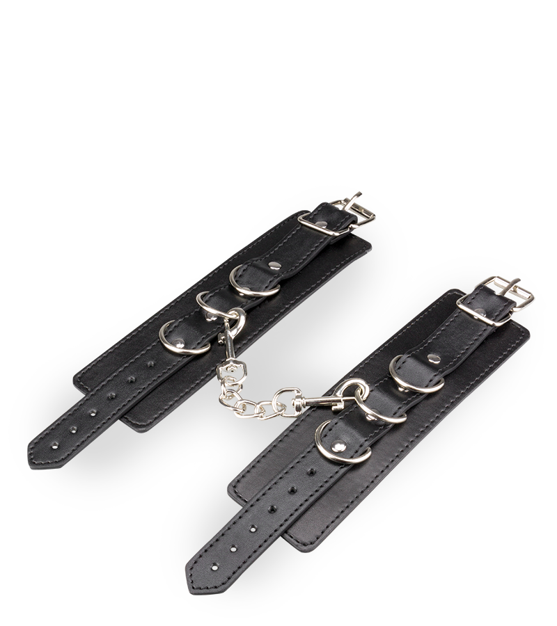 LOVE AND VIBES Menottes Poignets Similicuir 3 Anneaux 5 LOVE AND VIBES Menottes Poignets Similicuir 3 Anneaux – Image 5