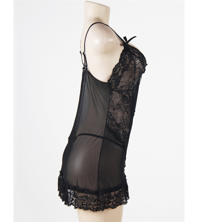 LOVE AND VIBES Nuisette Babydoll Sexy En Dentelle Fleurie 18 LOVE AND VIBES Nuisette Babydoll Sexy En Dentelle Fleurie – Image 18