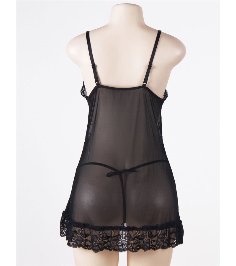 LOVE AND VIBES Nuisette Babydoll Sexy En Dentelle Fleurie 19 LOVE AND VIBES Nuisette Babydoll Sexy En Dentelle Fleurie – Image 19