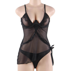 LOVE AND VIBES Nuisette Courte Transparente à Lacets 16 LOVE AND VIBES Nuisette Courte Transparente à Lacets -Sextoys boutique nuisette courte transparente a lacets 9