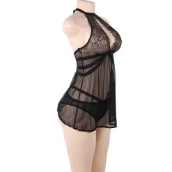 LOVE AND VIBES Nuisette En Dentelle à Large Décolleté -Sextoys boutique nuisette en dentelle a large decollete 13