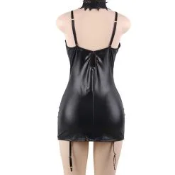 LOVE AND VIBES Nuisette En Similicuir Dentelée 18 LOVE AND VIBES Nuisette En Similicuir Dentelée -Sextoys boutique nuisette en similicuir dentelee 11