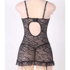 LOVE AND VIBES Nuisette Fleurie Transparente à Rubans 42 LOVE AND VIBES Nuisette Fleurie Transparente à Rubans -Sextoys boutique nuisette fleurie transparente a rubans 20