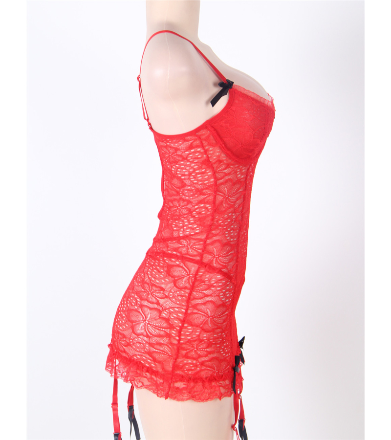 LOVE AND VIBES Nuisette Fleurie Transparente à Rubans 20 LOVE AND VIBES Nuisette Fleurie Transparente à Rubans – Image 20