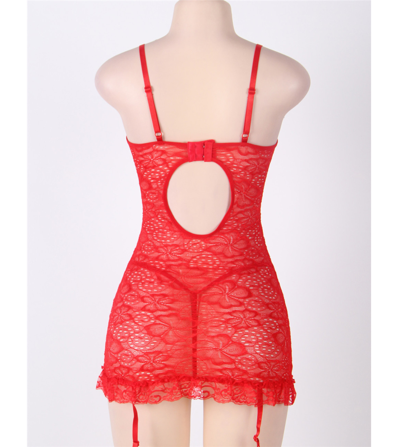 LOVE AND VIBES Nuisette Fleurie Transparente à Rubans 21 LOVE AND VIBES Nuisette Fleurie Transparente à Rubans – Image 21