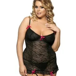 LOVE AND VIBES Nuisette Fleurie Transparente à Rubans 27 LOVE AND VIBES Nuisette Fleurie Transparente à Rubans -Sextoys boutique nuisette fleurie transparente a rubans 5