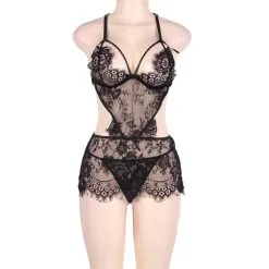 LOVE AND VIBES Nuisette Légère à Dentelle Flower Lover -Sextoys boutique nuisette legere a dentelle flower lover 7