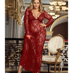 LOVE AND VIBES Nuisette Longue à Dentelle Et Motifs élégants -Sextoys boutique nuisette longue a dentelle et motifs elegants 10