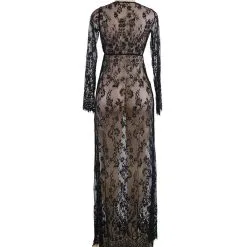 LOVE AND VIBES Nuisette Longue à Dentelle Et Motifs élégants -Sextoys boutique nuisette longue a dentelle et motifs elegants 17