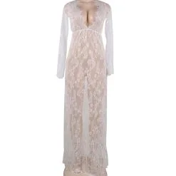 LOVE AND VIBES Nuisette Longue à Dentelle Et Motifs élégants -Sextoys boutique nuisette longue a dentelle et motifs elegants 21