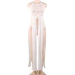 LOVE AND VIBES Nuisette Longue élégante Deux Pièces -Sextoys boutique nuisette longue elegante deux pieces 16