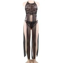 LOVE AND VIBES Nuisette Longue élégante Deux Pièces -Sextoys boutique nuisette longue elegante deux pieces 19