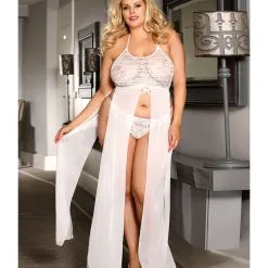 LOVE AND VIBES Nuisette Longue élégante Deux Pièces -Sextoys boutique nuisette longue elegante deux pieces 6