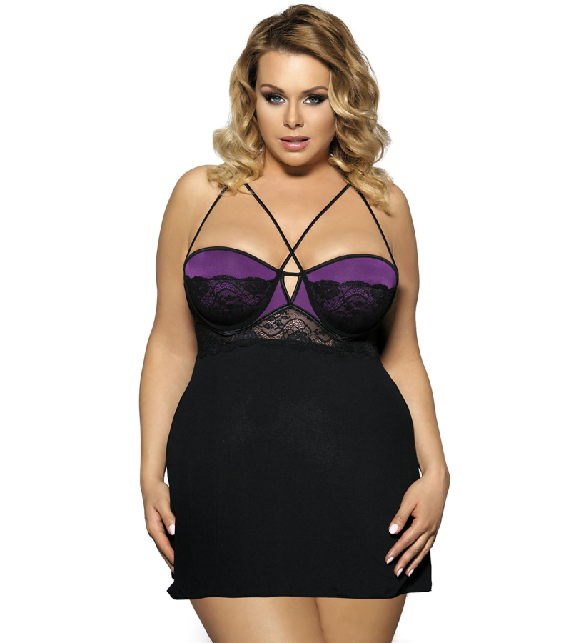 LOVE AND VIBES Nuisette Noire Ouverte à L'arrière 5 LOVE AND VIBES Nuisette Noire Ouverte à L'arrière – Image 5