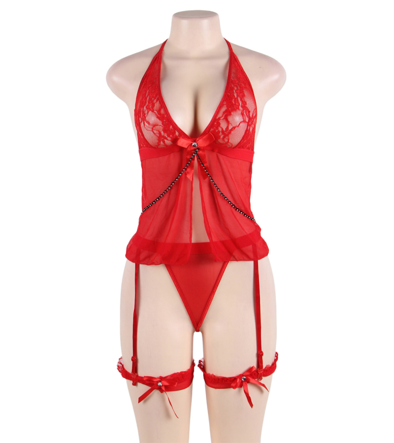 LOVE AND VIBES Nuisette Ouverte Effet Jarretelle 12 LOVE AND VIBES Nuisette Ouverte Effet Jarretelle – Image 12