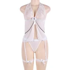 LOVE AND VIBES Nuisette Ouverte Effet Jarretelle 32 LOVE AND VIBES Nuisette Ouverte Effet Jarretelle -Sextoys boutique nuisette ouverte effet jarretelle 17