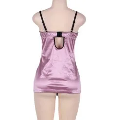 LOVE AND VIBES Nuisette Rose Effet Satin Sexy -Sextoys boutique nuisette rose effet satin sexy 11