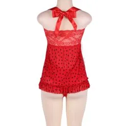 LOVE AND VIBES Nuisette Rouge Coeur Léopard 18 LOVE AND VIBES Nuisette Rouge Coeur Léopard -Sextoys boutique nuisette rouge coeur leopard 11