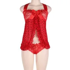 LOVE AND VIBES Nuisette Rouge Coeur Léopard 16 LOVE AND VIBES Nuisette Rouge Coeur Léopard -Sextoys boutique nuisette rouge coeur leopard 9