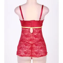 LOVE AND VIBES Nuisette Rouge Ruban D'or 21 LOVE AND VIBES Nuisette Rouge Ruban D'or -Sextoys boutique nuisette rouge ruban d or 12