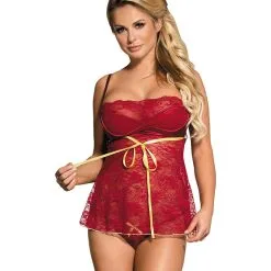 LOVE AND VIBES Nuisette Rouge Ruban D'or