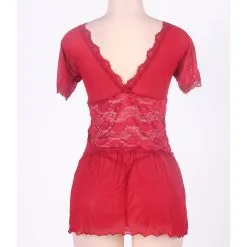 LOVE AND VIBES Nuisette Rouge Transparente -Sextoys boutique nuisette rouge transparente 11