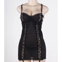 LOVE AND VIBES Nuisette Sexy à Rayures Horizontales 14 LOVE AND VIBES Nuisette Sexy à Rayures Horizontales -Sextoys boutique nuisette sexy a rayures horizontales 8