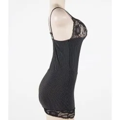 LOVE AND VIBES Nuisette Sexy Noire à Rayures 17 LOVE AND VIBES Nuisette Sexy Noire à Rayures -Sextoys boutique nuisette sexy noire a rayures 10