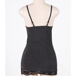 LOVE AND VIBES Nuisette Sexy Noire à Rayures 18 LOVE AND VIBES Nuisette Sexy Noire à Rayures -Sextoys boutique nuisette sexy noire a rayures 11