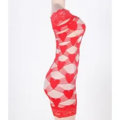 LOVE AND VIBES Nuisette Sexy Rouge à Motifs En Forme De Coeur -Sextoys boutique nuisette sexy rouge a motifs en forme de coeur 10