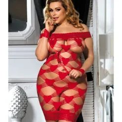 LOVE AND VIBES Nuisette Sexy Rouge à Motifs En Forme De Coeur -Sextoys boutique nuisette sexy rouge a motifs en forme de coeur 6