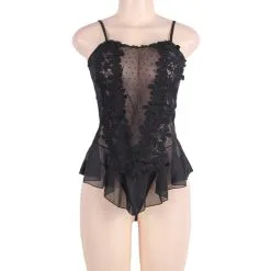 LOVE AND VIBES Nuisette Sexy Transparente à Fleurs -Sextoys boutique nuisette sexy transparente a fleurs 13