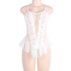 LOVE AND VIBES Nuisette Sexy Transparente à Fleurs -Sextoys boutique nuisette sexy transparente a fleurs 16