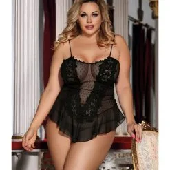 LOVE AND VIBES Nuisette Sexy Transparente à Fleurs -Sextoys boutique nuisette sexy transparente a fleurs 5