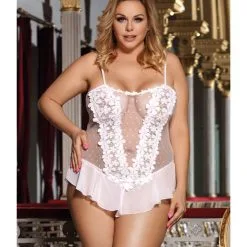 LOVE AND VIBES Nuisette Sexy Transparente à Fleurs -Sextoys boutique nuisette sexy transparente a fleurs 6