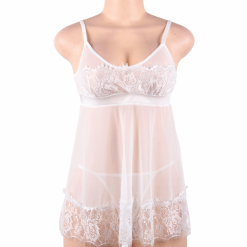 LOVE AND VIBES Nuisette Sexy Transparente Et Détails Dentelle -Sextoys boutique nuisette sexy transparente et details dentelle 7