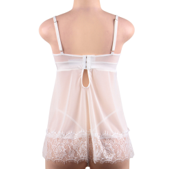 LOVE AND VIBES Nuisette Sexy Transparente Et Détails Dentelle -Sextoys boutique nuisette sexy transparente et details dentelle 9