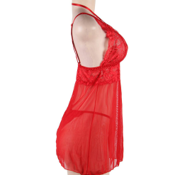 LOVE AND VIBES Nuisette Transparente Décolleté Dentelle à Lacets -Sextoys boutique nuisette transparente decollete dentelle a lacets 15