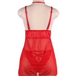 LOVE AND VIBES Nuisette Transparente Décolleté Dentelle à Lacets -Sextoys boutique nuisette transparente decollete dentelle a lacets 16