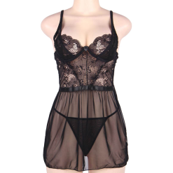 LOVE AND VIBES Nuisette Ultra Sexy Beau Décolleté Dentelle -Sextoys boutique nuisette ultra sexy beau decollete dentelle 13